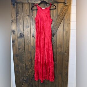 Degrade Viscose Crinkle Maxi Dress